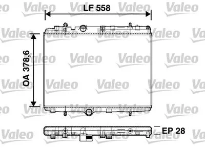 RADIATEUR (558X379X28) PEUGEOT 208,CIT C-ELYSEE-DS3(+/- CLIM) 733101