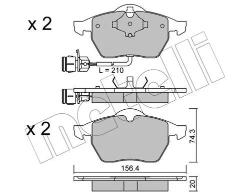 PA.100=PW.095 PLAQ DE FREIN VW PASSAT 1.9i-TDi=22-0181-0=PL20676