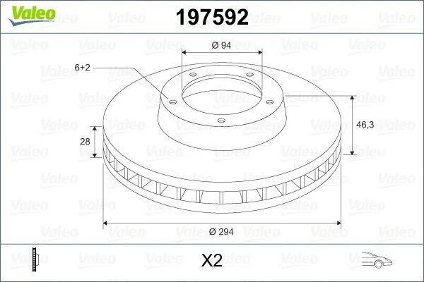 Disque de frein avant VALEO