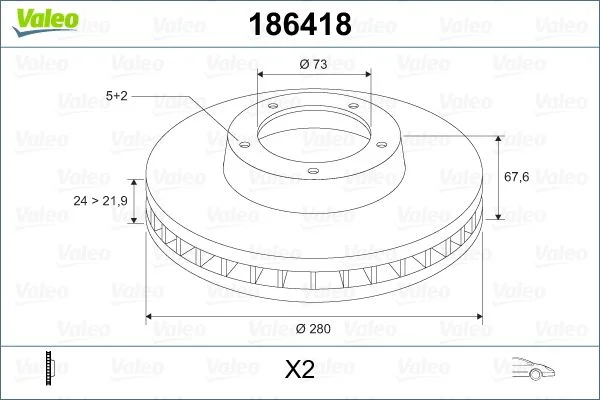 Disque de frein avant VALEO
