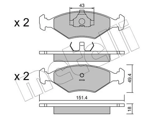 PF.521 PLAQUETTE DE FREIN  AV FIAT PALIO = PL21195=22-0057-3
