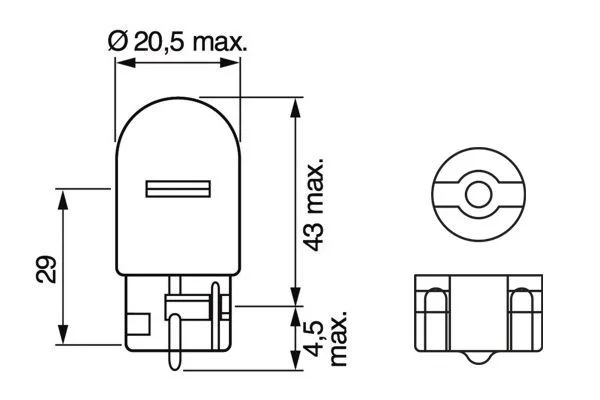 LAMPE W21W, W3x16d, 12V, 21W  BOITE 10