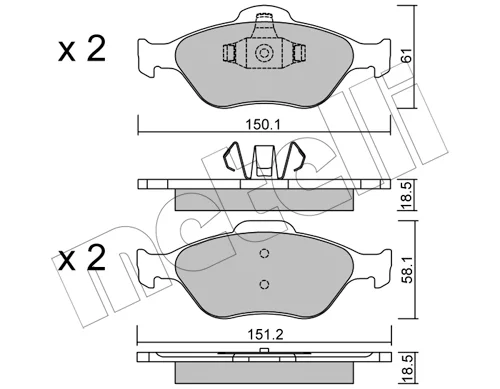 J.PLAQUETTE AV FORD FIESTA,PUMA,MAZDA=22-0316-0=GDB1419