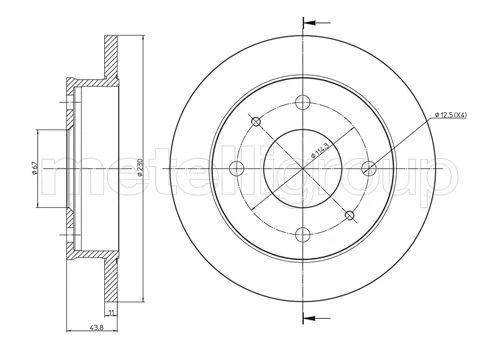 D.FREIN AV HYU.ATOS 10  230X67X43,7X11X4 PLEIN =230594