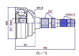 T.CARD INT.22/EXT.33 D.52 A.H OPEL ASTRA 1.6 ESS =844030