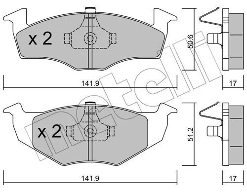 PW.090 PLAQ DE FREIN AVT  VW POLO-SKODA FABIA=GDB1274=22-0206-0