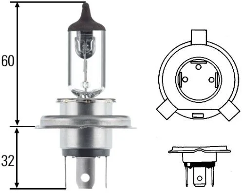LAMPE 12V  60/55W  H4 P43T =32007
