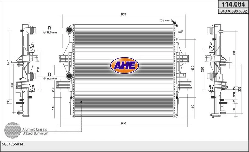RAD EAU IVECO DAILY V 2011--2014=AHE-114084