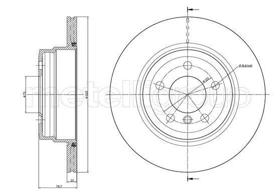 Disque de frein arrière BOSCH · Ø 320 mm