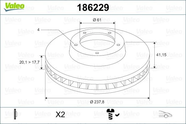 Disque de frein avant VALEO