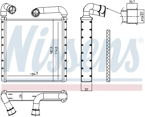 RADIATEUR DE CHAUFFAGE AUDI-VW GOLF VII 2.0 TDI 2012-2020=AHE-93994