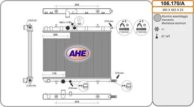 RAD EAU CITROEN XSARA C4 - PGET 308SW-PARTNER TEPEE 2 =AHE-106170/A