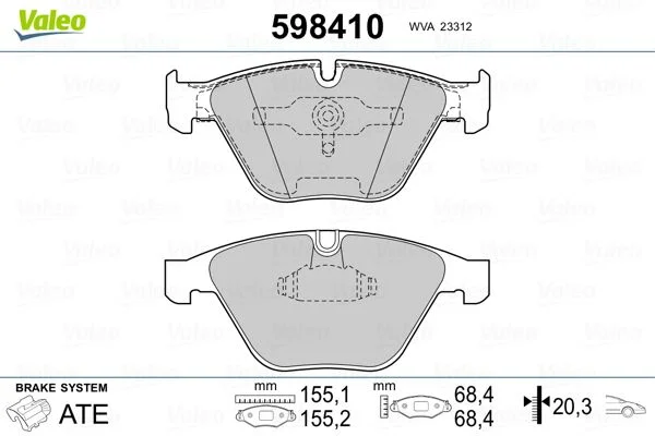 598410 PLAQ FREIN BMW 520I-523I-525D AVFDB1628571990CH22-0558-0
