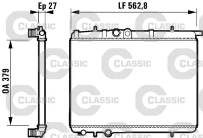 RADIATEUR (563X379X27) PGT 206(2A/C) 99-->732910