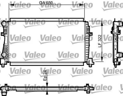 RADIATEUR(650X322X24)GOLF VII,AUDI A3-SEAT LEON 1.2 TSI-1.6 TDI 2012+