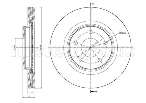 Disque de frein avant METELLI · Ø 296 mm