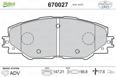 601037 PLAQ DE FREIN TOYOTA RAV 4 2,2D-4D  03/06  FDB413622-0748-0