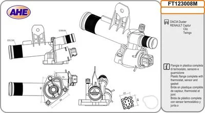 BOITIER DE THERMOSTAT DAC LODGY/LOGAN II-REN CLIO IV 1.5 dCi 2012-21