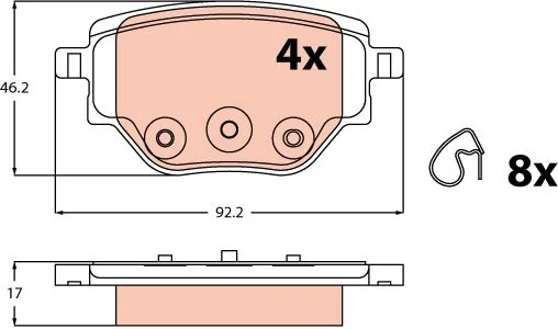 PLAQ ARR(92,2x46,2x17)CIT C4-PEUG 2008 II/208 II 1.5 BlueHDI 100 2019