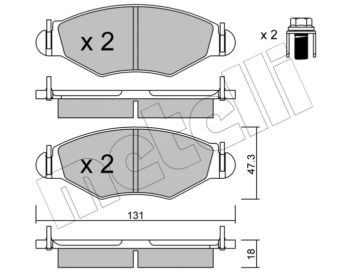 PP.206 PLAQ DE FREIN PEUGEOT 206 1.9 D=PL23598=22-0254-0