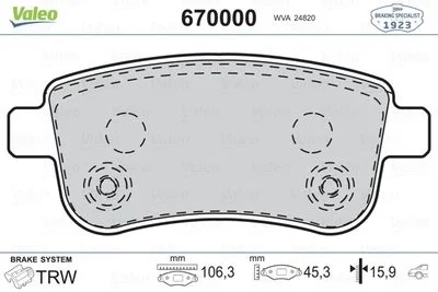 J.PLAQUETTE AR RENAULT MEGANE III
