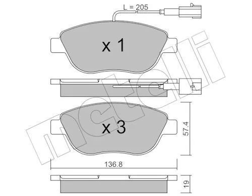 PLAQ AV CITROËN-FIAT Doblo I-PEUGEOT Bipper 2008-- =22-0322-0
