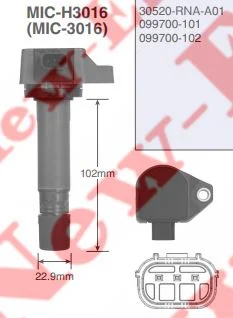 BOBINE ALLUMAGE HONDA ACCORD CU=30520-RNA-A01