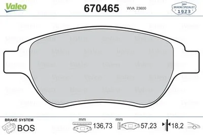 JEU PLAQ DE FREIN AV P207-P307-C3-C4 1.6 HDIDK-1664-3022-0948-0