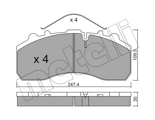 PLAQ DE FR AV (247,4x109,5x30) SCANIA Series 4=DK-29108WVA