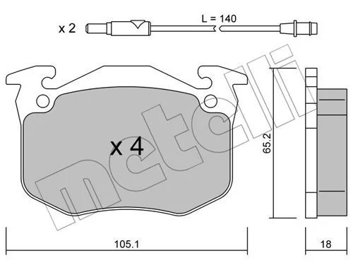 PP.090 PLAQ DE FREIN PEUGEOT 505 AVANT =22-0090-0