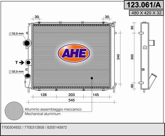 RAD EAU RENAULT KANGOO (KC0/1) 12/2001--- =AHE-01RT352