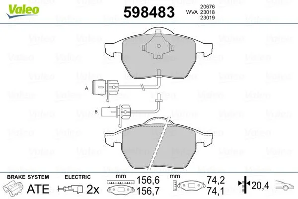 598483 PLAQ DE FREIN AUDI A4-A6/ PASSAT AVFDB1323571982CH