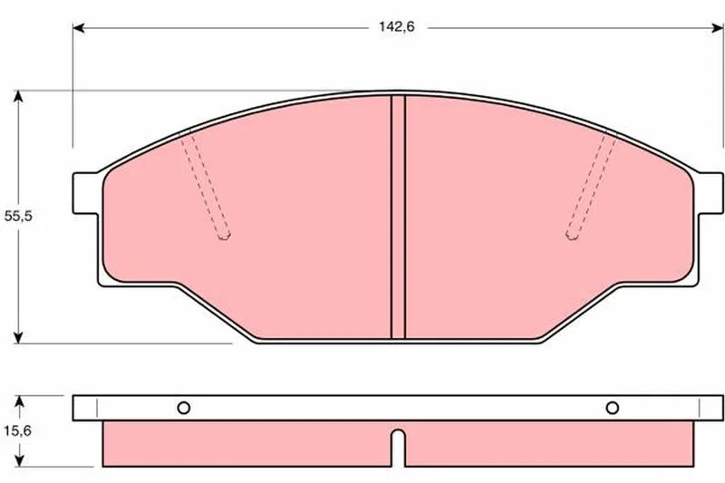 PLAQUETTE AV(142,6x55,5x15,6)TOYOTA HIACE II-DYNA 100 1.8 1987-1995