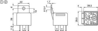 RELAIS  ( 5 fiches ) (12V) MULTI APPLICATION 6555HJ=0332019150