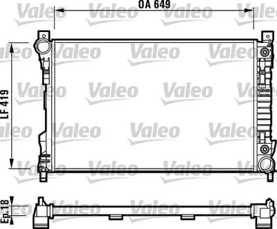 RADIATEUR (649X419X18) MERCEDES(W203) C220/C200(AVEC CLIM) 2001->2007