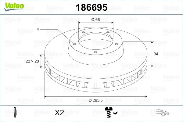 Disque de frein avant VALEO