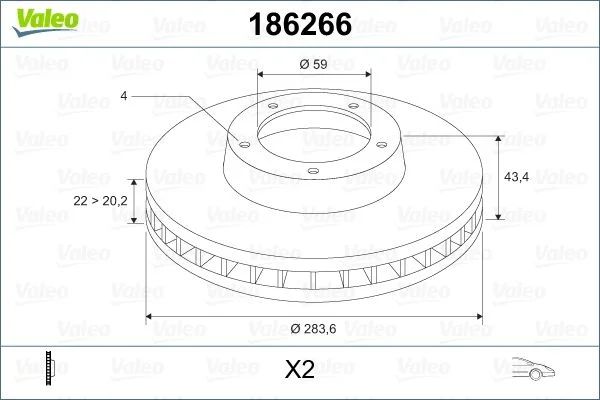 Disque de frein avant VALEO