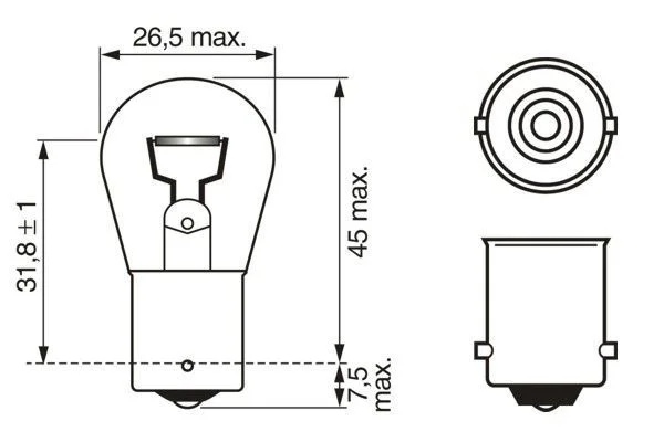 LAMPE P21W / BA15s / 12V / 21W BOITE 10