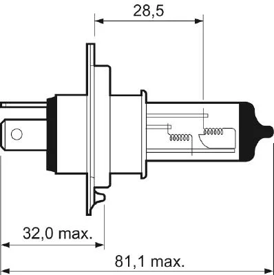LAMPE 12V  60/55W  H4 P43T AUDI A3-VW GOLF II/TRANSP T4 2.5 TDI=64193