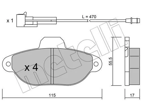 PF.223 PLAQ DE FREIN FIAT  PUNTO 1.1-1.2 S/ABS =22-0159-0