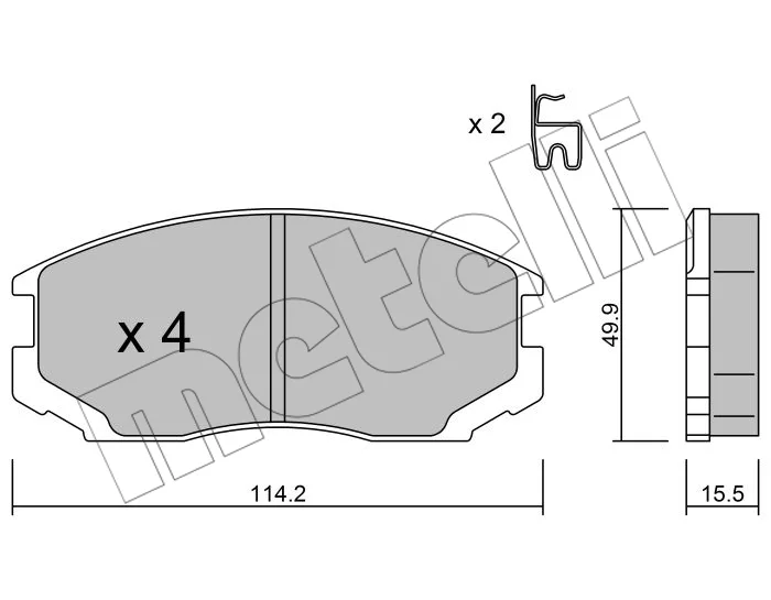PLAQ.FR.AV. 114X50,MITSUBISHI COLT V-LACER 95--2003