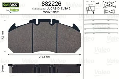PLAQ. FREIN MAN TGA (250x118x30) + FCV 1404 BFE