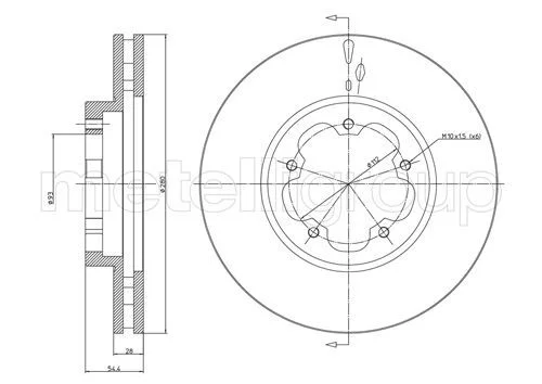 Disque de frein METELLI · Ø 280 mm