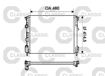 RADIATEUR REF.MOTEUR(L.414,H.480,EP.23)CLIO II-KANGO 1,9 DCI