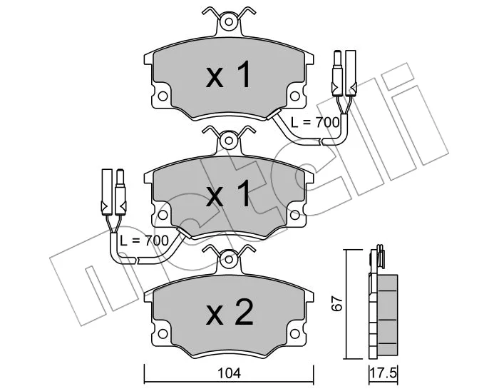 PF.081 PLAQ DE FREIN FIAT UNO-REGATA-PUNTO-TIPO