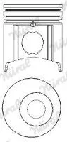 PIST FORD 5000 D:111,77, Axe:38, HA:73,25, CH:61,8