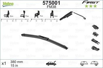 BALAI D'ESSUI -GLACE FIRST FLAT 38 Cm -VFB38 rempl par 575001