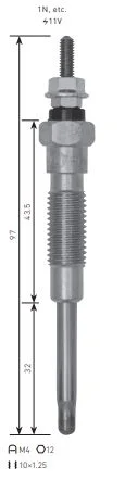 BOUGIE DE PRECHAUFAGE TOYOTA HILUX 10/SACH