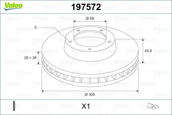 Disque de frein avant VALEO