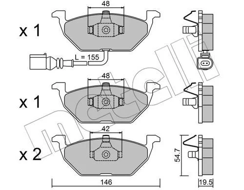 PL.FREIN AV 146X55X20 VW GOLF IV/V/VI AUDI A3=FDB1398=571971CW